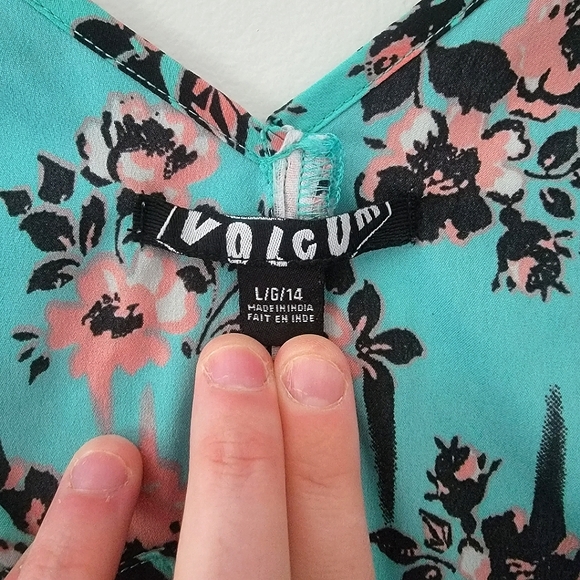 Volcom Sleeveless Floral Front Button-Up Dress - Picture 3 of 3